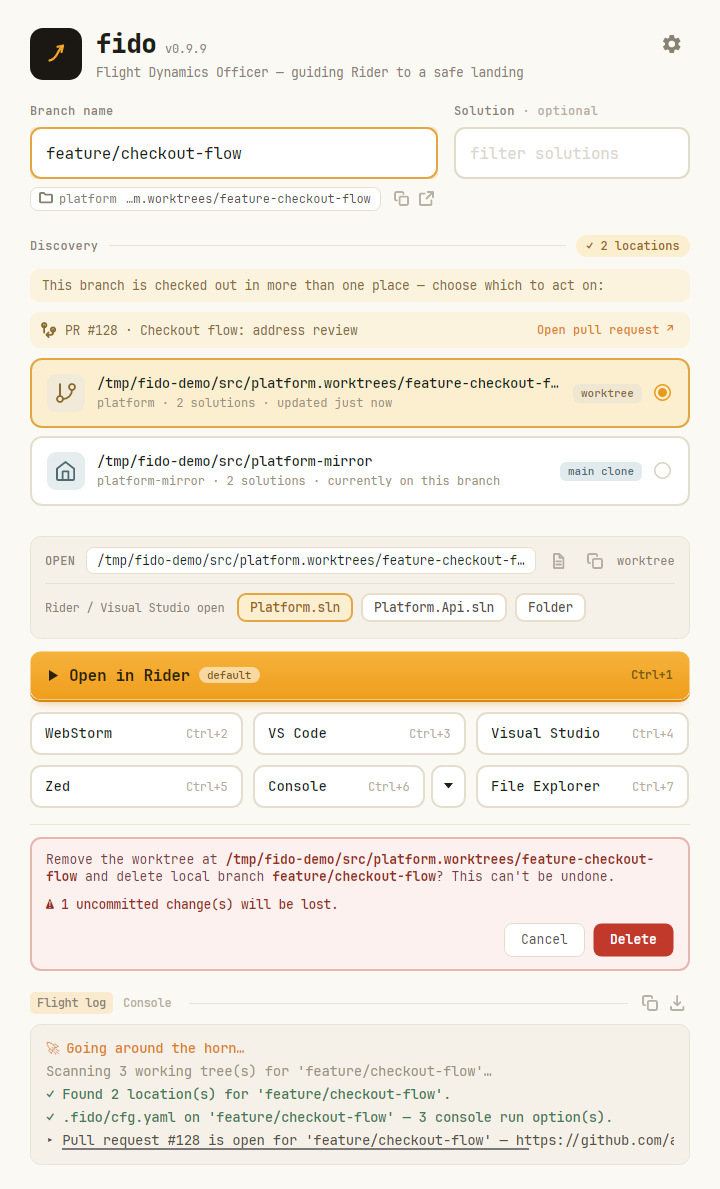 Inline delete confirm strip