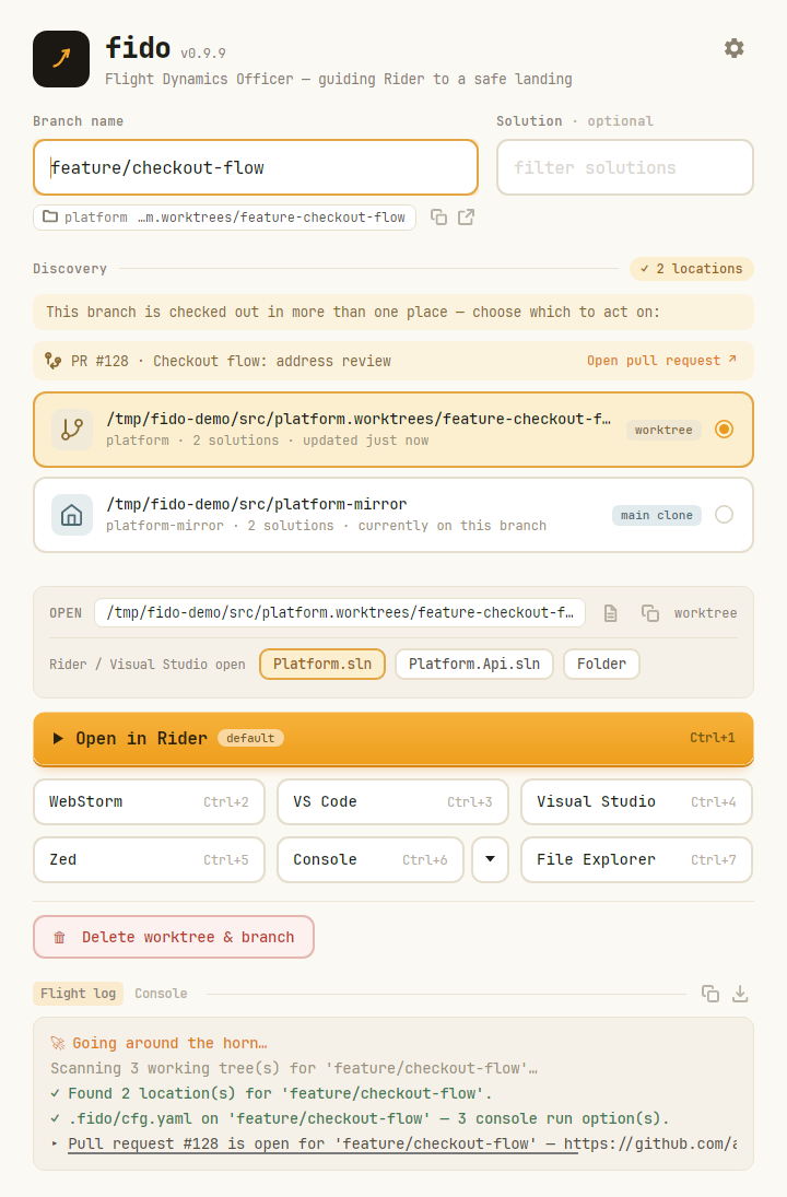 Inline discovery results with target cards
