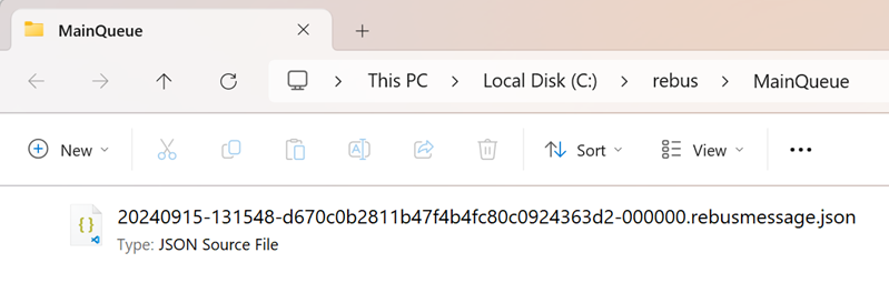 Message in a folder